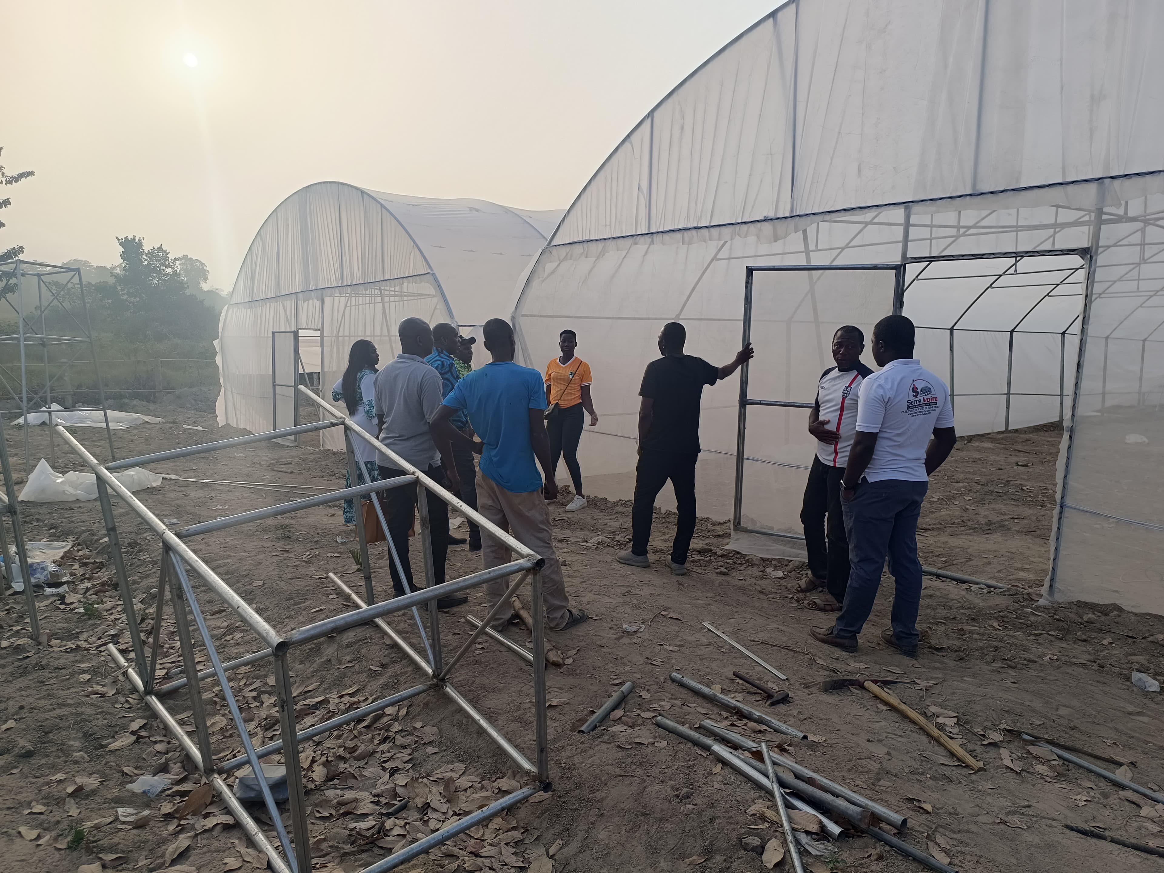 Akoupé — four 250 m² greenhouses